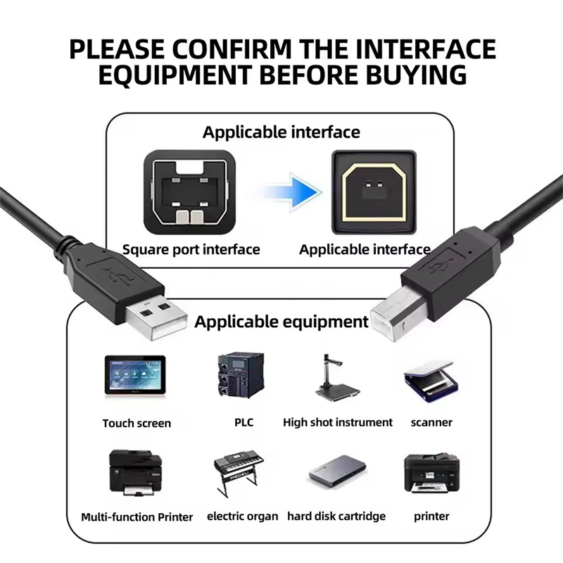 USB Printer Cable Type B Male  - Diy Electronics Wire 评论和价格